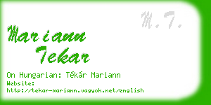 mariann tekar business card
