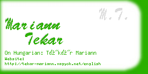 mariann tekar business card